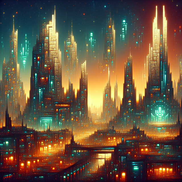 A portrait of a alien city.