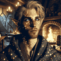 A astral elf in a tavern.