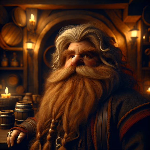 A portrait of a lotr dwarf.
