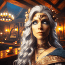 A aasimar in a tavern.