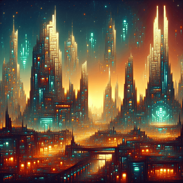 A portrait of a alien city.