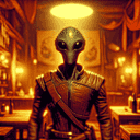 A portrait of a alien.