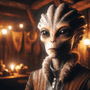 A portrait of a asari.