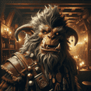 A bugbear in a tavern.