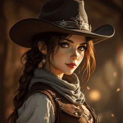 A portrait of a cowgirl.