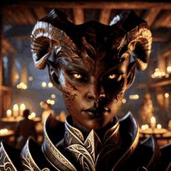 A daedra in a tavern.