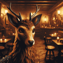 A portrait of a deer.