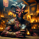 A demon in a tavern.