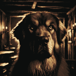 A portrait of a dog.