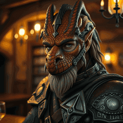 A portrait of a dragon knight.