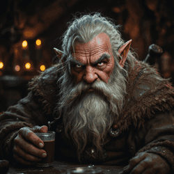 A portrait of a earthen dwarf.