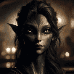 A portrait of a fetchling.