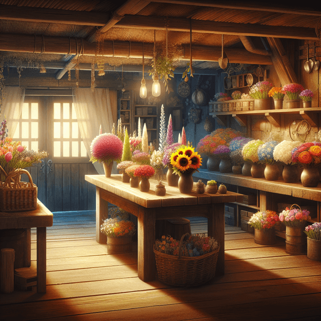 A portrait of a flower shop.