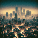 A portrait of a futuristic city.