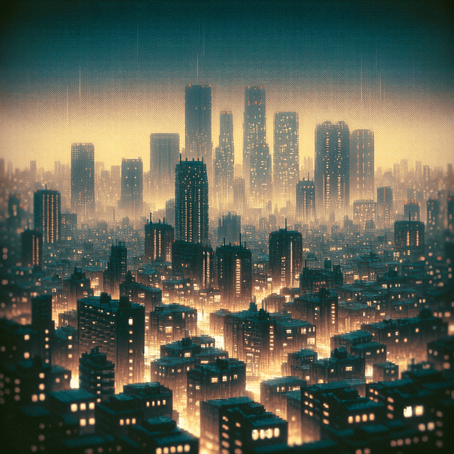 A portrait of a futuristic city.