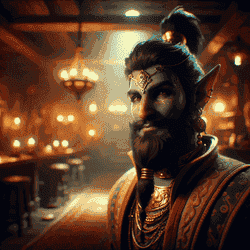 A portrait of a genie.