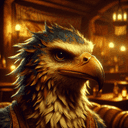 A portrait of a griffin.