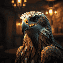 A portrait of a hawk.