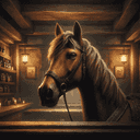 A portrait of a horse.