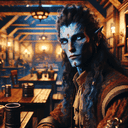 A kalashtar in a tavern.