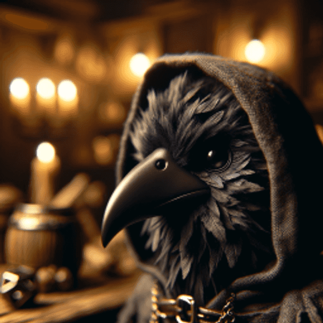 A kenku in a tavern.