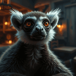 A portrait of a lemur.
