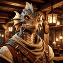 A locathah in a tavern.