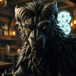 A portrait of a manticore.