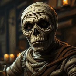 A portrait of a mummy.
