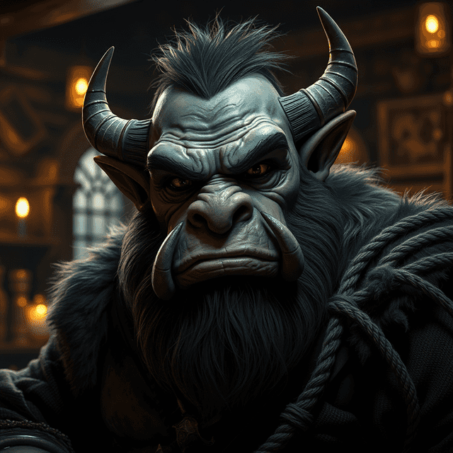 A portrait of a ogre.