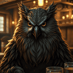 A portrait of a owlbear.