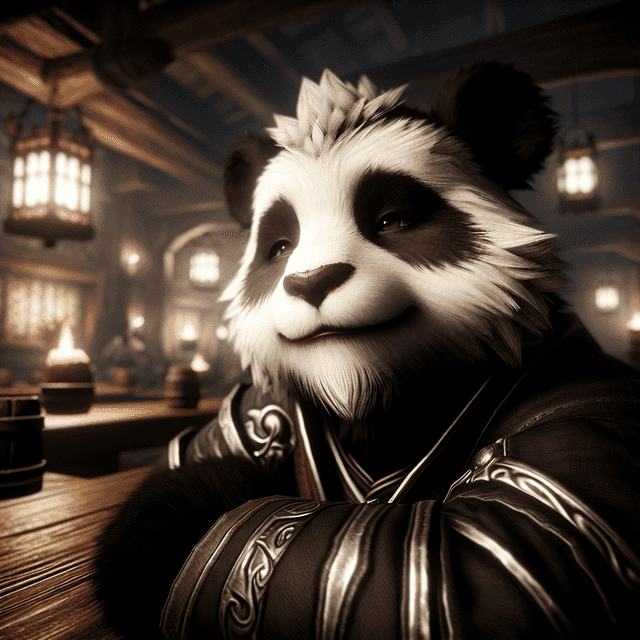 A portrait of a pandaren.