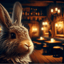 A portrait of a rabbit.