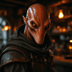 A portrait of a salarian.
