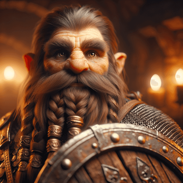 A portrait of a shield dwarf.