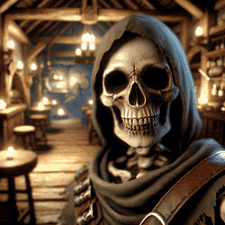 A portrait of a skeleton.