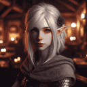 A portrait of a snow elf.