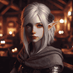 A portrait of a snow elf.