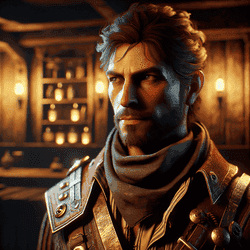 A portrait of a space pirate.