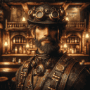 A portrait of a steampunk.