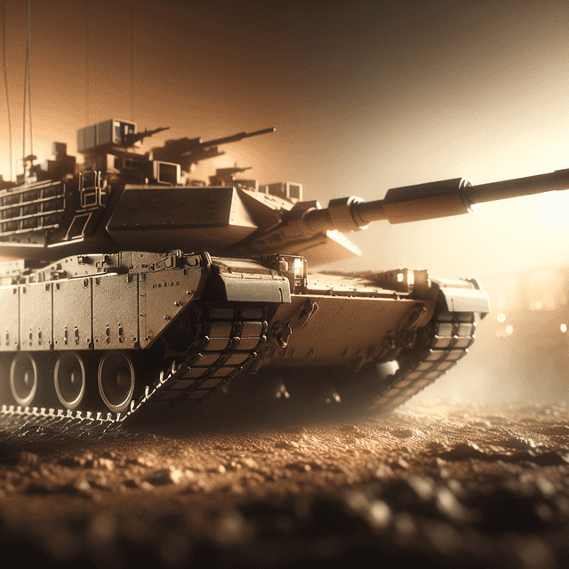 A portrait of a military tank.