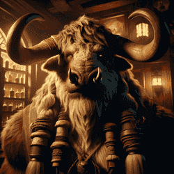 A portrait of a tauren.