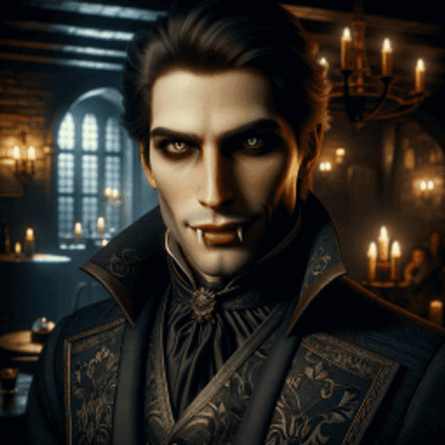 A vampire in a tavern.