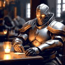 A Warforged in a tavern.