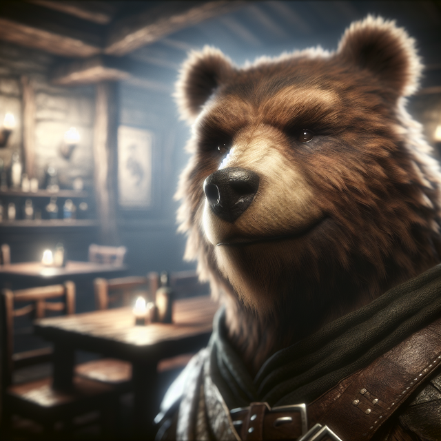 A portrait of a bear.