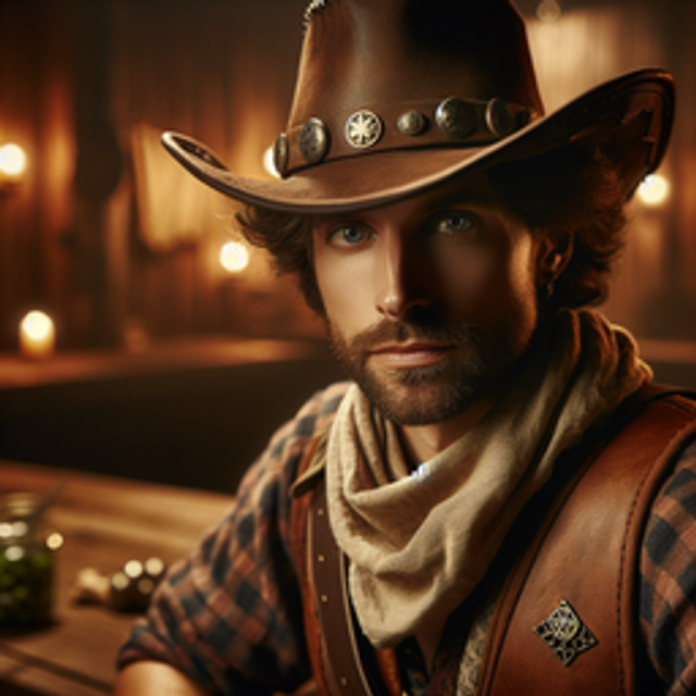 A portrait of a cowboy.