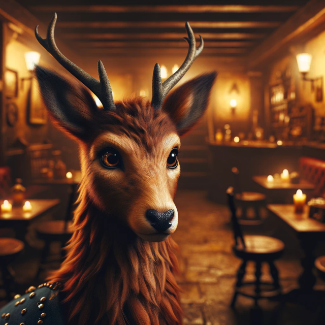 A portrait of a deer.