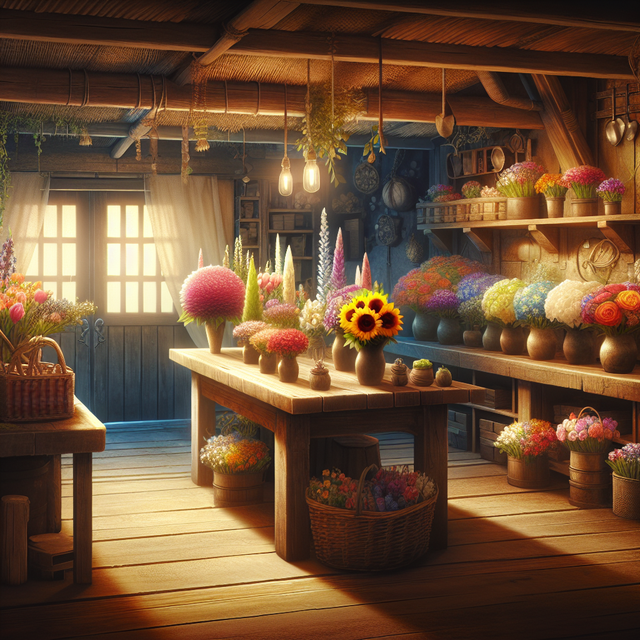 A portrait of a flower shop.