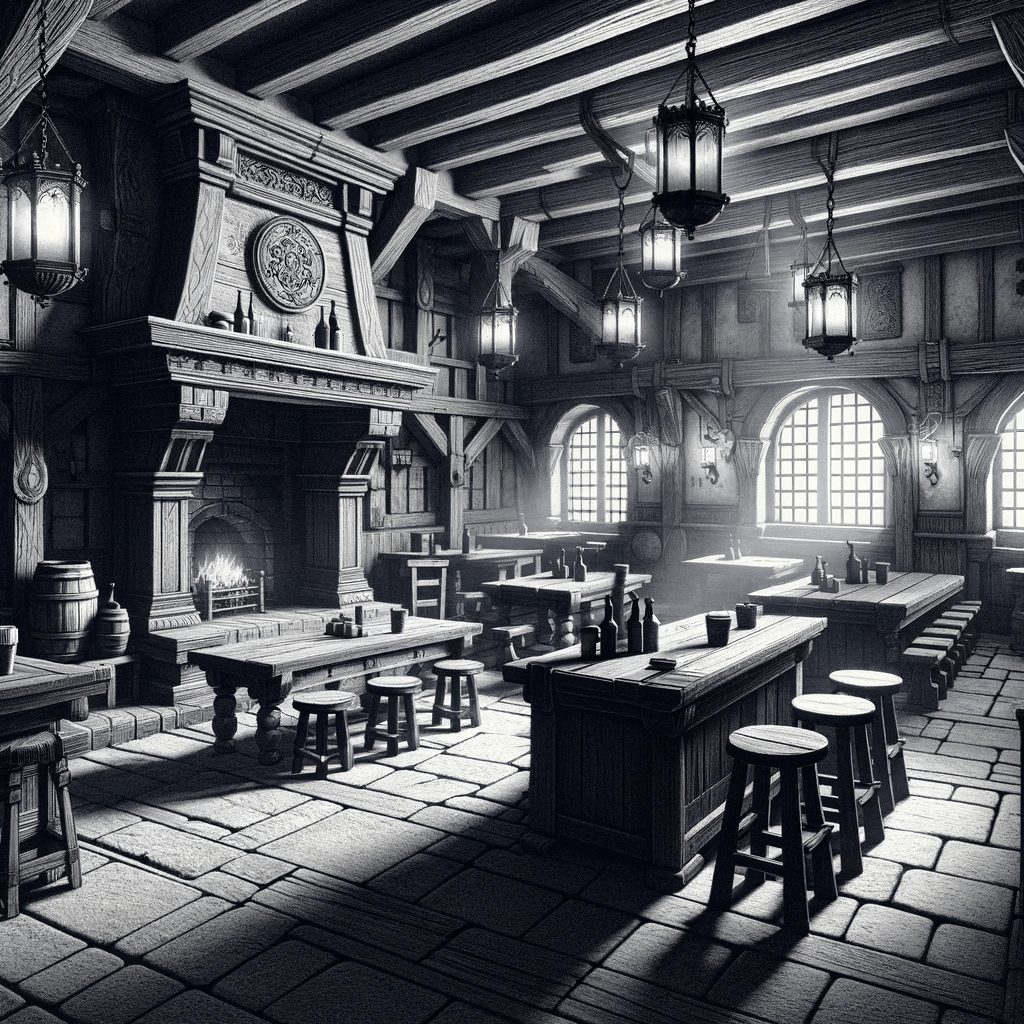 An empty but peaceful tavern.
