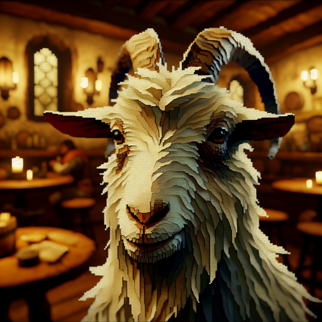 A portrait of a goat.